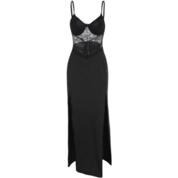 Shein Split Thigh Bustier Lace Maxi Dress, size medium - Picture 2 of 15
